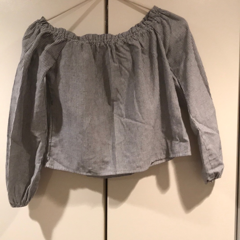 Brandy Melville off-the-shoulder crop top.